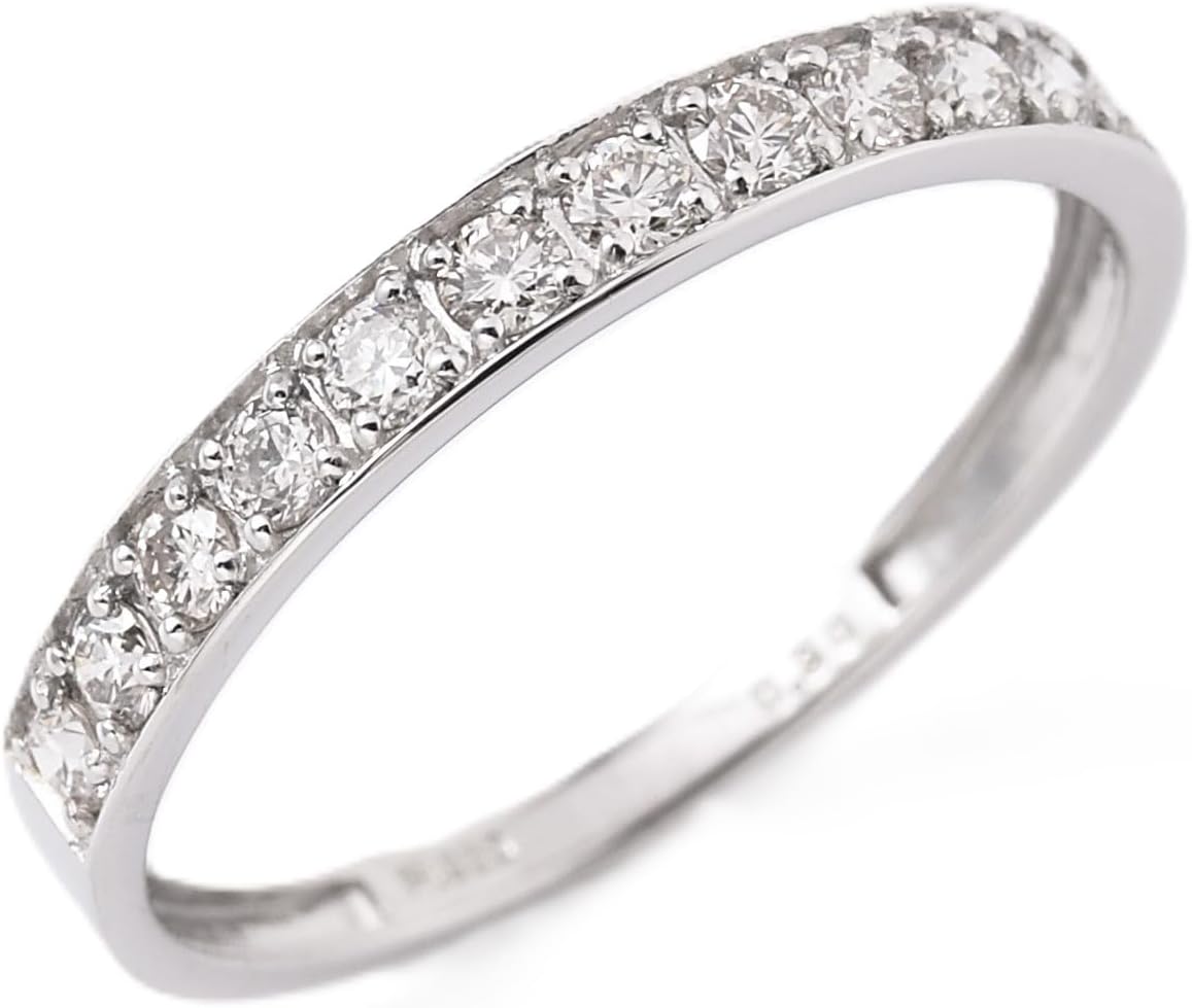 Amazon | [ディーコレクション] 18金PGダイヤリング0.2CT#09